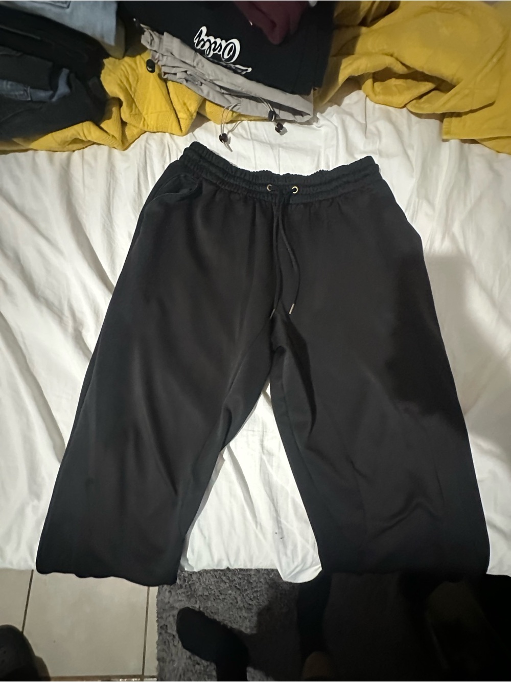 Black Drawstring Men's Sweatpants